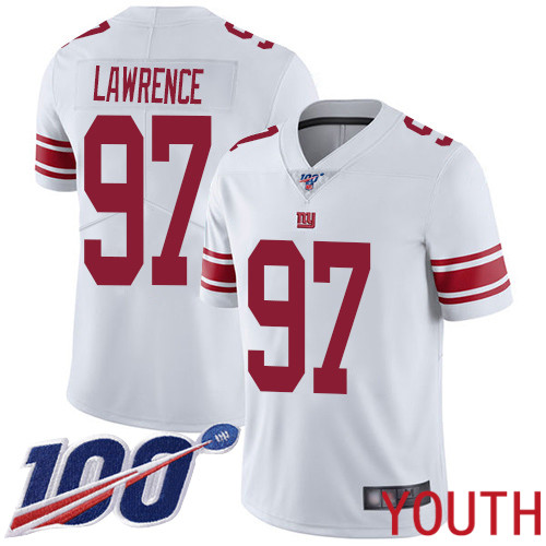 Youth New York Giants 97 Dexter Lawrence White Vapor Untouchable Limited Player 100th Season Football NFL Jersey